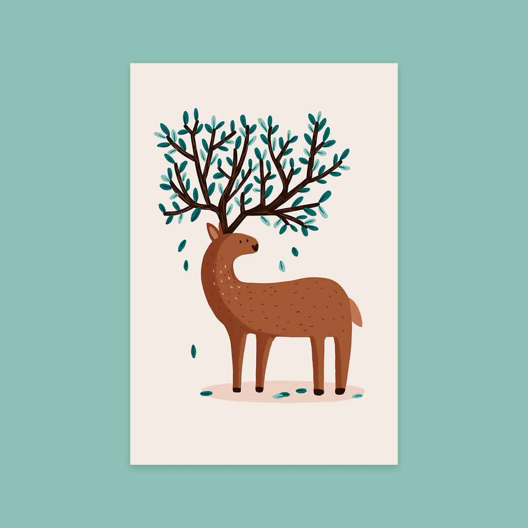Illustration d'un cerf pour noël
