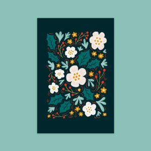 Illustration de fleurs d'hiver pour noël